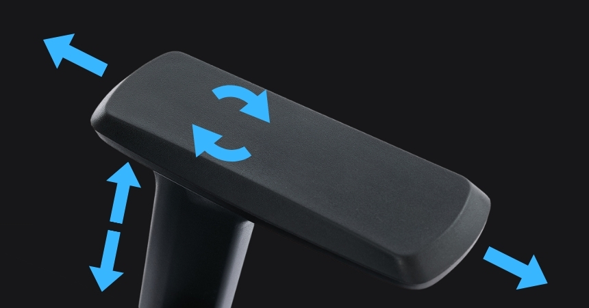 Regulowane podłokietniki 3D fotela BIONIC AIR